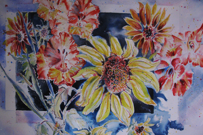 Sunflower and Garden